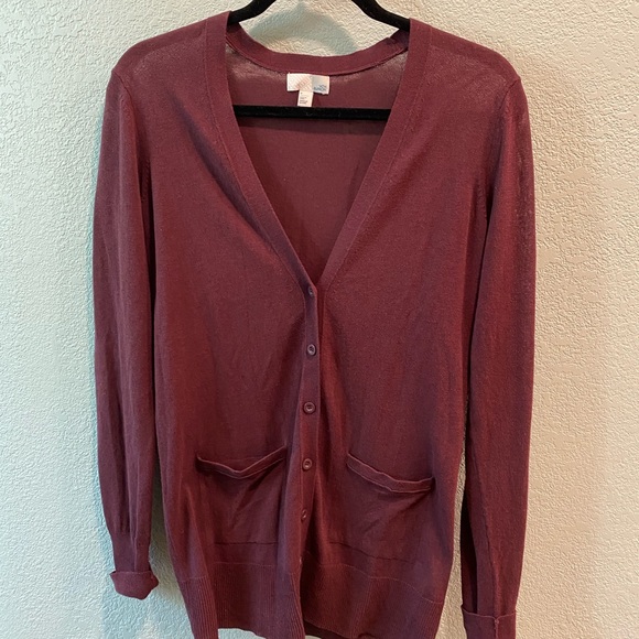 14th and Union Burgundy Cardigan - Picture 1 of 2